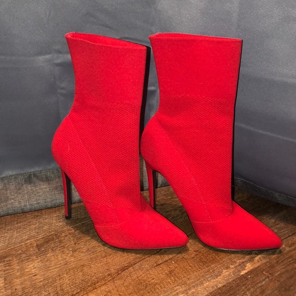 Steve Madden Red Sock Booties 
